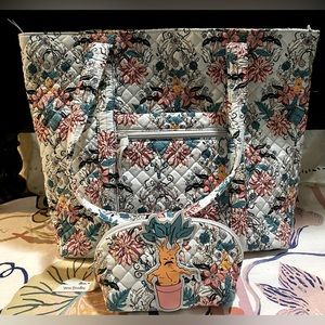 Vera Bradley Harry Potter Herbology Large Tote + Mandrake Cosmetic Bag Bundle